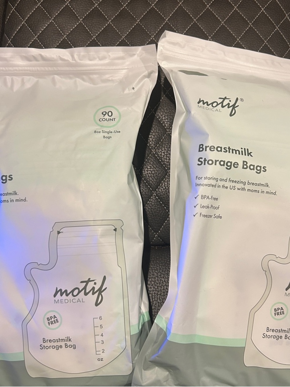 Motif Medical White Breastmilk Storage Bags - 90 Count - set of two 180 bags